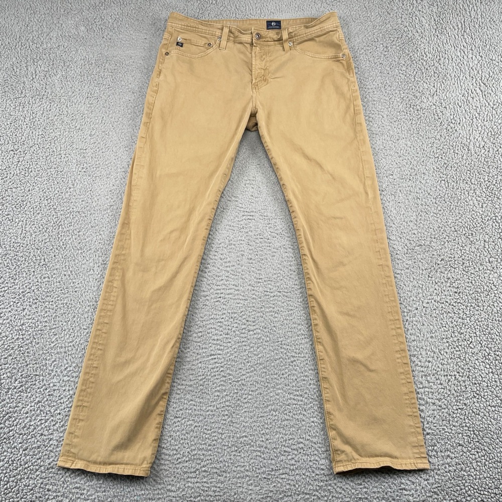 AG Adriano Goldschmied Pants Mens 34x32 Tan Everett Slim Straight Khaki Chino
